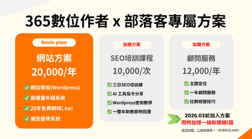 數位遊牧工作者推薦必參加 365 數位作者計畫